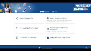 SIEPE Matrícula de alunos novatos na rede estadual de Pernambuco calendário e como fazer [upl. by Carn]