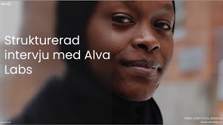 Strukturerad intervju med Alva Labs [upl. by Avra]