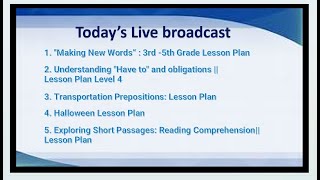 5 Lesson Plans that Might Help You Part 3  Live [upl. by Mariya]