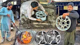 For the first time Car Alloy Rims are Manufactured From Aluminum Waste in The Old Fashioned way [upl. by Atneciv736]