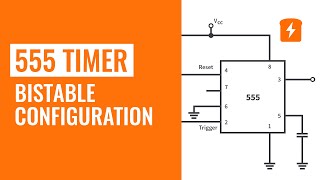 555 Timers  Bistable Multivibrator Configuration [upl. by Drarig]