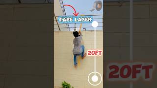 How Many Cello Tape layers to Climb 🧗 A Wall 🤔 youtubeshorts [upl. by Nillok260]