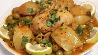 RECIPE orientalesTAJINE DOLIVESطاجين زيتون و بسباس [upl. by Nahgiem165]