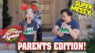 WATERMELON SMASH CHALLENGE  PARENTS EDITION Messier Than Eat It Or Wear It [upl. by Broek]