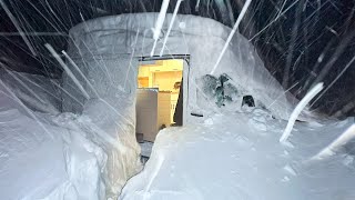 Surviving a RecordBreaking Snowstorm in a Van  8ft25m Extreme Blizzard Camping [upl. by Letnohc]