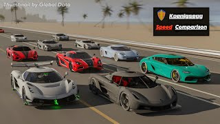 Koenigsegg Speed Evolution Comparison 3D  Fastest Koenigsegg 3d comparison [upl. by Hcurab]