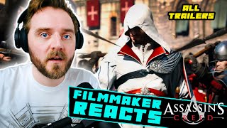 FILMMAKER REACTS ASSASSINS CREED ALL CINEMATIC TRAILERS  FIRST TIME WATCHING [upl. by Esinyl]