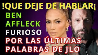 ¡Ben Affleck EXPLOTA tras la última entrevista de Jennifer López [upl. by Thornton941]