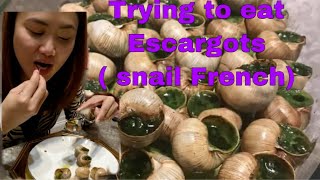 First time to eat Escargots snail French [upl. by Alliuqahs]