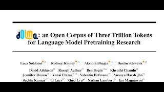 Dolma an Open Corpus of Three Trillion Tokens for Language Model Pretraining Research [upl. by Gredel]