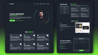 Create A Complete Responsive Personal Portfolio Website Using HTML CSS And Javascript [upl. by Siulesoj]