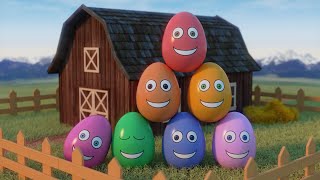 Learning Colors and Numbers Song  Colorful Eggs on the Farm [upl. by Bolt853]