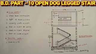 BD Part10 DogLegged StaircasePlan amp Sectional Elevation For Deploma 2nd Year Students [upl. by Catha]