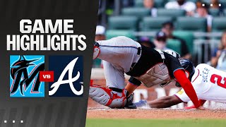 Marlins vs Braves Game Highlights 8424  MLB Highlights [upl. by Peter]