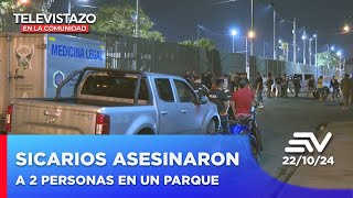 Sicarios asesinaron a 2 personas e hirieron a otra en un parque  Televistazo en la Comunidad [upl. by Ssew]