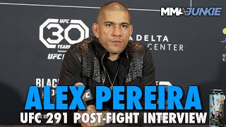 Alex Pereira Sees Title Shot Next Says Israel Adesanya Trilogy Will Be at Middleweight  UFC 291 [upl. by Osnofledi]