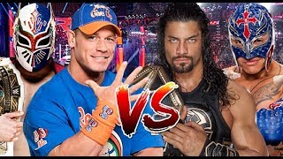 Rey Mysterio amp Roman Reigns vs John Cena amp Sin Cara [upl. by Barbarese]