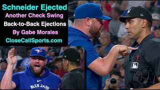 E120  John Schneider Ejected by Gabe Morales in BacktoBack Toronto Check Swing TossOuts [upl. by Ytram538]