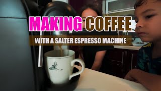 How to Make coffee with a Salter Espresso Machine [upl. by Nomelc772]