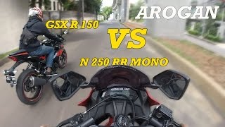 NINJA 250 RR MONO VS SUZUKI GSXR 150 DRAG RACE [upl. by Nezam]