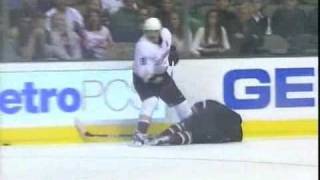 Tom Wandell hits Teemu Selanne and Selanne boards Wandell [upl. by Lehcem]