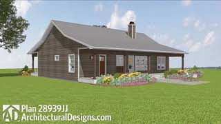 BudgetFriendly Ranch Farmhouse Home Plan 28939JJ Virtual Tour with Interiors ADHousePlan Exclusive [upl. by Kitarp]