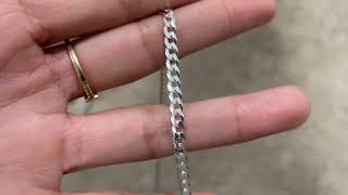 Miabella Solid 925 Sterling Silver Italian 5mm Diamond Cut Cuban Link Curb Chain Necklace Review [upl. by Clementine]