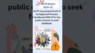 AICTE ApprovalProcessHandbook 202427 public domain seek feedback [upl. by Haniraz]