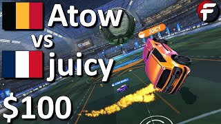 Atow vs Juicy  100 Rocket League 1v1 Showmatch [upl. by Krahling78]