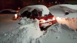 NO SHOVELING Subaru Plowing out of 30quot Snow Snowzilla [upl. by Walley]