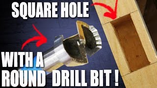 Make a SQUARE hole with a ROUND forstner drill bit [upl. by Zoila88]