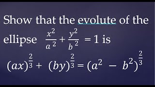 Differential Calculus  Evolute  Problem  Tamil [upl. by Jaret10]