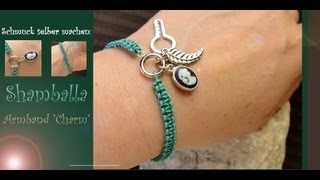 Schmuck selber machen Shamballa ARMBAND  mit Charme [upl. by Htiel]