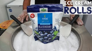 Ice Cream Rolls Using Worlds Most Expensive Blueberries  Street Food Unlimited [upl. by Oicinoid]