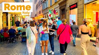 Rome Italy 🇮🇹  An Evening Walk  4KHDR 60fps Walking Tour [upl. by Hgielrac436]