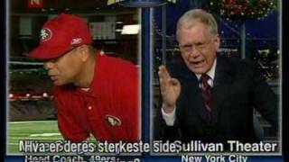 Mike Singletary in a intervju with David Letterman vs St Louis Rams prt 2 [upl. by Sirromed262]