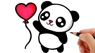 WIE MAN EINEN PANDA ZEICHNET  Kawaii Baby Panda Malen  Kawaii Bilder [upl. by Murdoch]