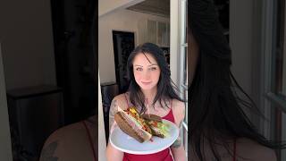 Salami on Pumpernickel Rye cooking sandwich easyrecipe [upl. by Whiteley]