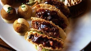 BOAR TACO TAPAS from Barcelona Spanish Variation on Mexican Carne Asada [upl. by Elitnahc268]