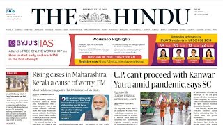 17 July 2021 The Hindu Newspaper Today  The Hindu Editorial Analysis  Current affairs Today [upl. by Junji]