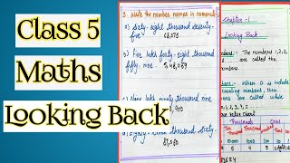 Class 5th Maths Chapter 1  Looking Back  part1 [upl. by Samp]