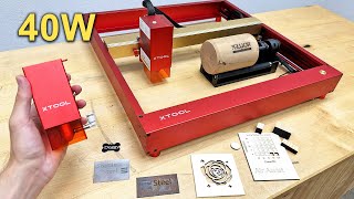 Powerful Laser Engraver 40W  xTool D1 Pro  Unboxing and Test [upl. by Aisats]