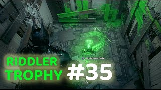 BATMAN ARKHAM KNIGHT  Riddler Trophy 35  Bleake Island [upl. by Llewkcor]