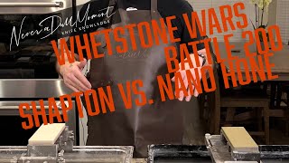 Whetstone Wars Battle 200  Shapton Kuromaku 220 grit vs Nano Hone 200 grit [upl. by Yacov]