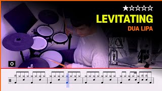 Lv01 Levitating  Dua Lipa ★☆☆☆☆ Pop Drum Cover with Sheet Music [upl. by Hobart551]