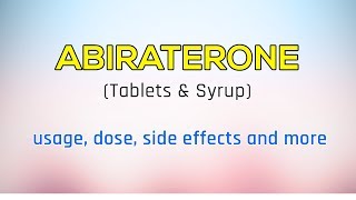 Abiraterone Usage Side Effects Dose Packing etc [upl. by Hilliard406]