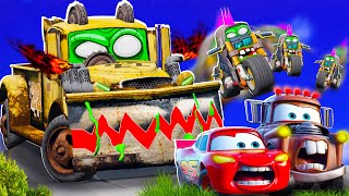 Big amp SmallMcQueen and Mater VS Bobby Uncle Mater ZOMBIE slime Zombie Apocalypse in BeamNGdrive [upl. by Lirbij]