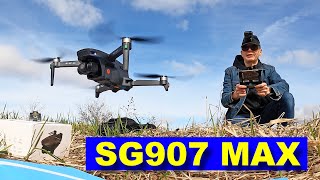 SG907 MAX  Low Cost Drone with BIG Features 3 axis Camera Gimbal  Review [upl. by Rovit]