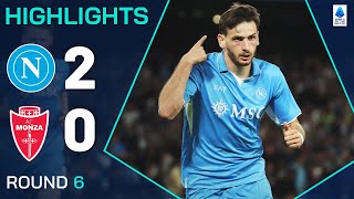 NAPOLIMONZA 20  HIGHLIGHTS  Kvaratskhelia form continues as Napoli rout Monza  Serie A 202425 [upl. by Ettelliw]