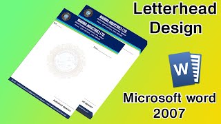 How to make letterhead in Microsoft word 2007  create letterhead in ms word letterhead [upl. by Fidelio42]